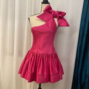 XXI formal satin pink bow dress, size 4